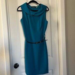Ellen Tracy Blue Mini Dress with Belt